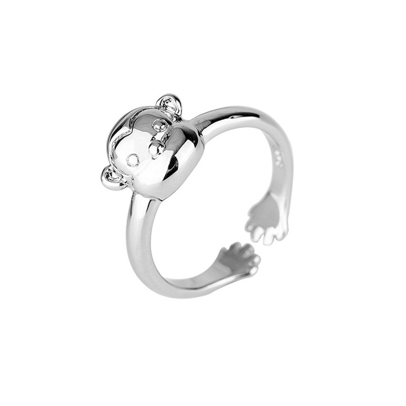Creative and Personalized Monkey Ring Instagram Women\'s Network Red Tide Korean Version Cute Zodiac Animal Monkey Ring E-commerce Supply-1