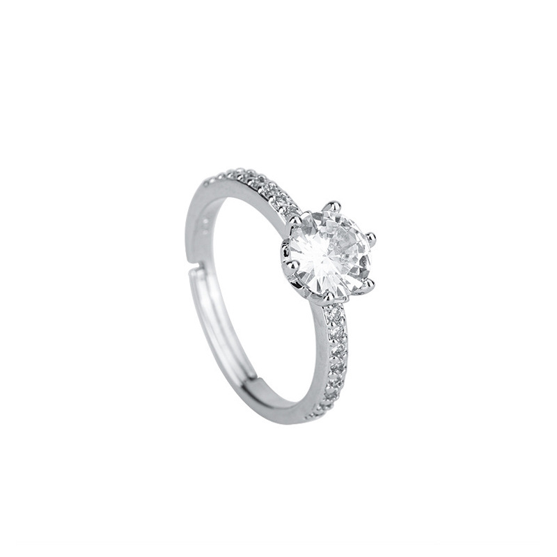 Zircon inlaid geometric ring ins, Japanese and Korean fashion temperament, personalized design sense, full diamond ring gift source wholesale-2